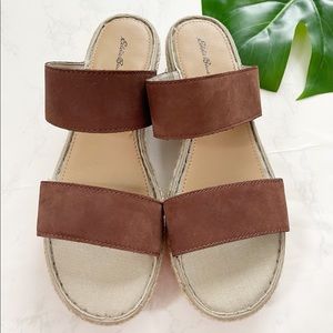 Eddie Bauer Double Leather Strap Platform Sandals Size 9
